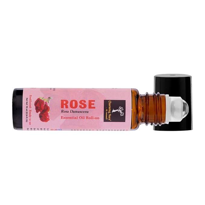 Rose Essential Oil | Roll-On | Prediluted ready to use | for Stress relief, Skin Care, Meditation, Yoga, Reiki healing, Mood Freshener | 10ml |