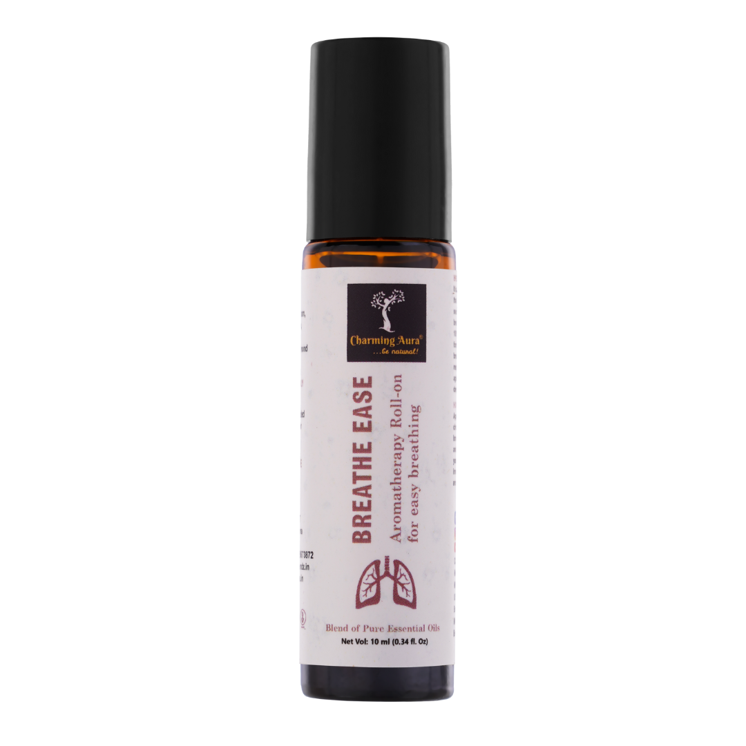 Breathe Ease Roll-on | Blend of Pure Essential Oils | Eucalyptus, Peppermint, Cardamom | Relief for Breathing Difficulties