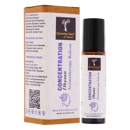 Concentration Essential Oils Blend | Activate your senses and helps to develop sound concentration | Blend of pure Essential Oils | Roll-on | 10ml