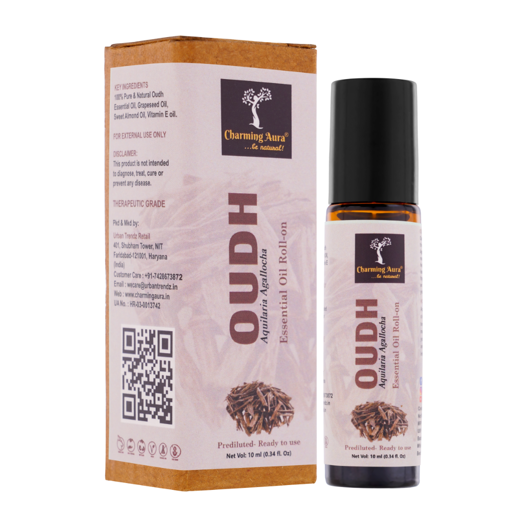 Oudh Essential Oil | Roll-On | Prediluted ready to use | Stress relief, Skin Care, Meditation, Yoga, Reiki healing, Enchanting Fragrance | 10ml |