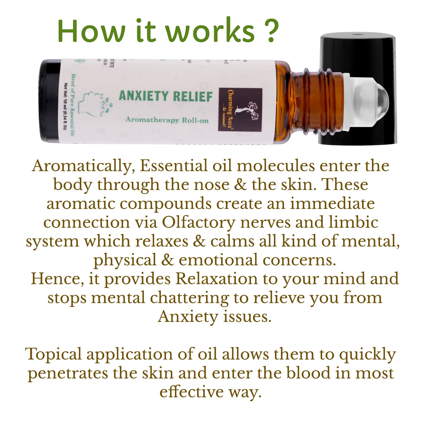 Anxiety Relief Essential Oils Blend | Roll-on | Relieving Anxiety and Promoting Relaxation | Sound Sleep | Crafted by Professional Aromatherapists