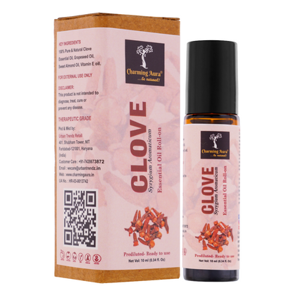 Clove Bud Essential Oil | Roll-On | for Pain Relief, Easy breathing, Stress Relief | Pure & Natural Therapeutic Grade | Prediluted Ready to use |10ml |