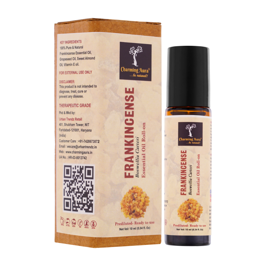 Frankincense Essential Oil | Roll-On | Prediluted ready to use | for stress relief, Skin Care, Meditation, Yoga, Reiki healing, Chakra Balancing | 10ml |