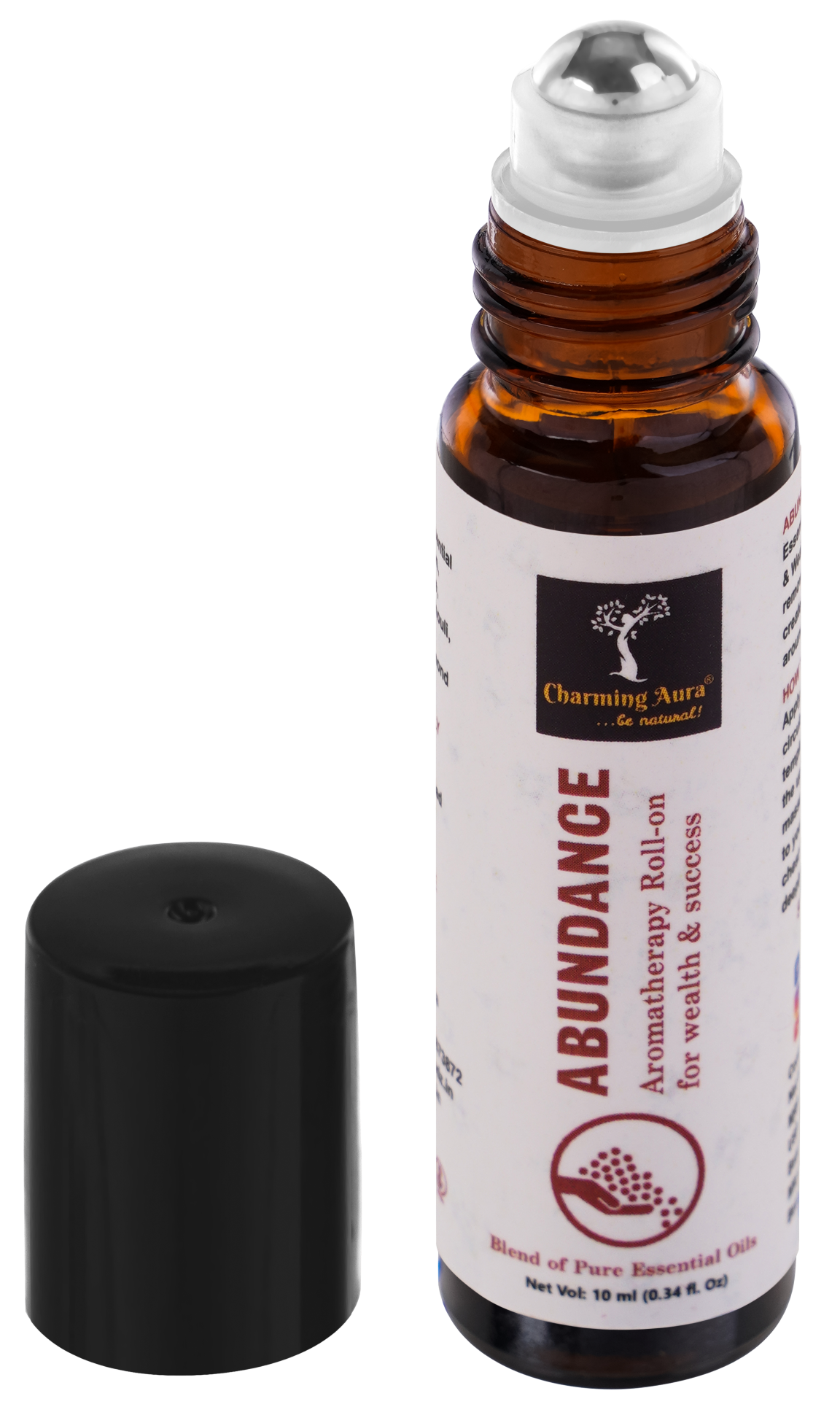 Abundance Aromatherapy Roll-on by Charming Aura | Pure Essential Oils Blend for Success & Wealth | Brings Good Luck, removes money blocks & creates Abundance