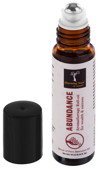 Abundance Aromatherapy Roll-on by Charming Aura | Pure Essential Oils Blend for Success & Wealth | Brings Good Luck, removes money blocks & creates Abundance