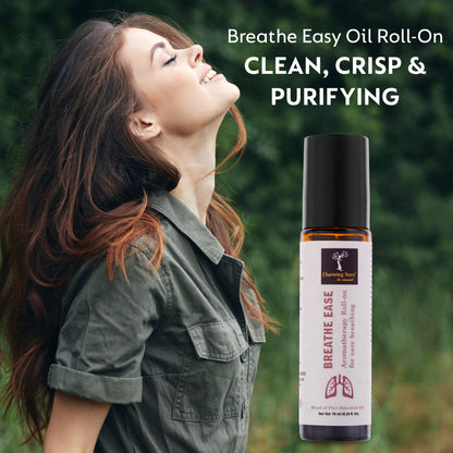 Breathe Ease Roll-on | Blend of Pure Essential Oils | Eucalyptus, Peppermint, Cardamom | Relief for Breathing Difficulties