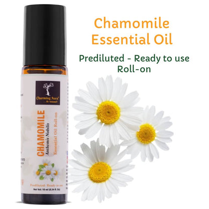 Chamomile Essential Oil | Roll-On | Prediluted ready to use | for Skin Care, relieve stress, Sleep help, Meditation, Concentration, respiratory problems | 10ml