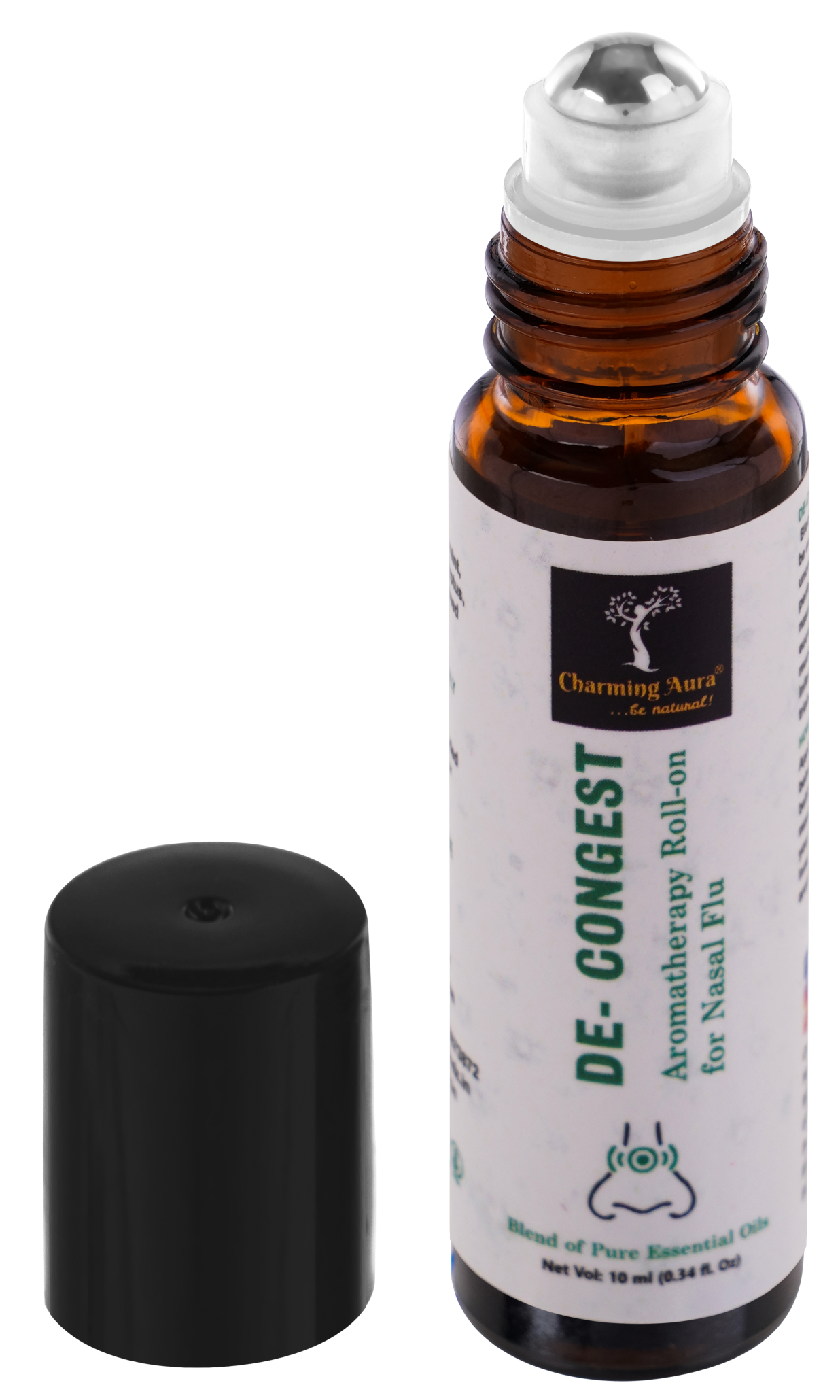 De- Congest Aromatherapy Roll-on | Blend of pure and natural essential oils | Clears Blocked Nose | Relieves from Cold | Easy to Use | 10 ml