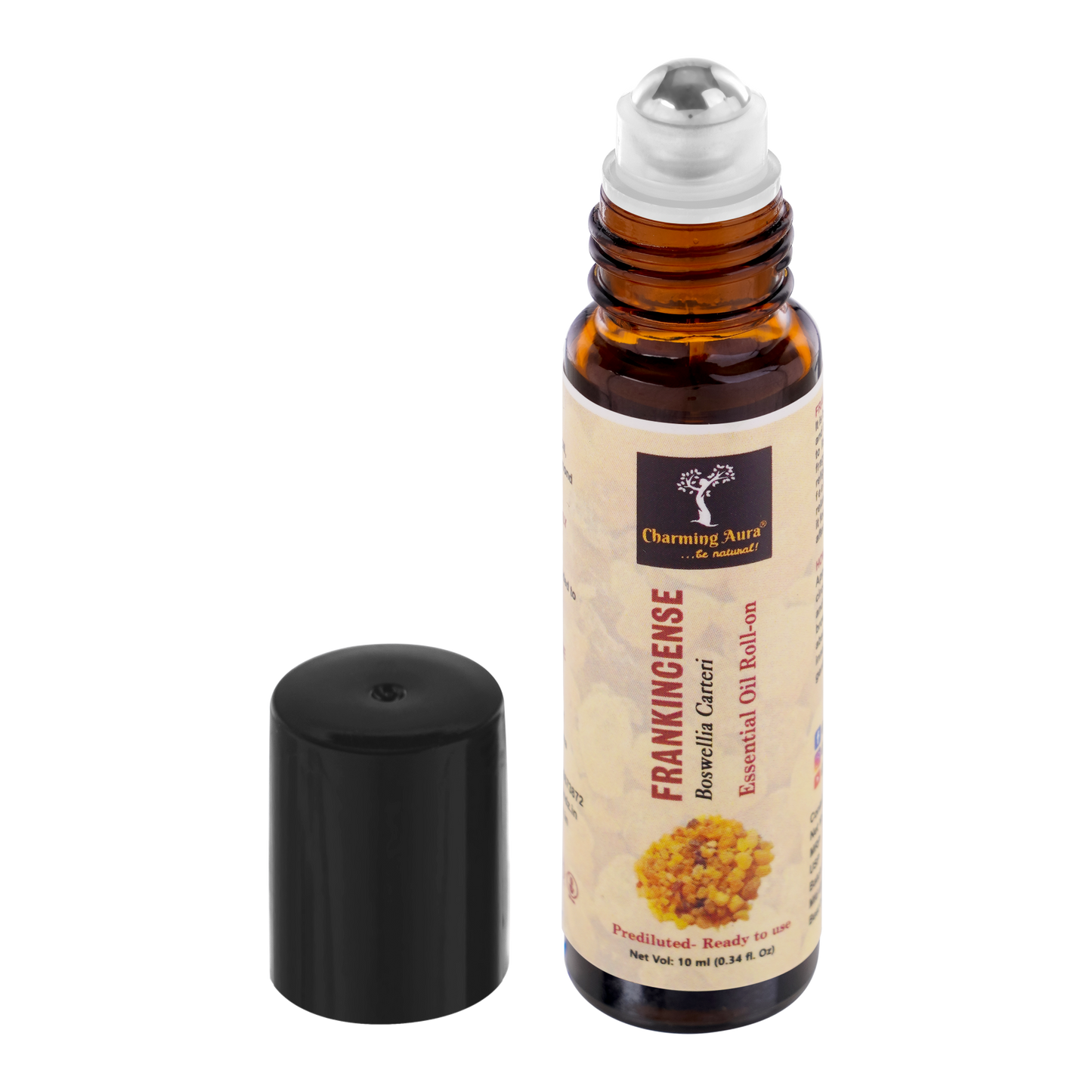 Frankincense Essential Oil | Roll-On | Prediluted ready to use | for stress relief, Skin Care, Meditation, Yoga, Reiki healing, Chakra Balancing | 10ml |