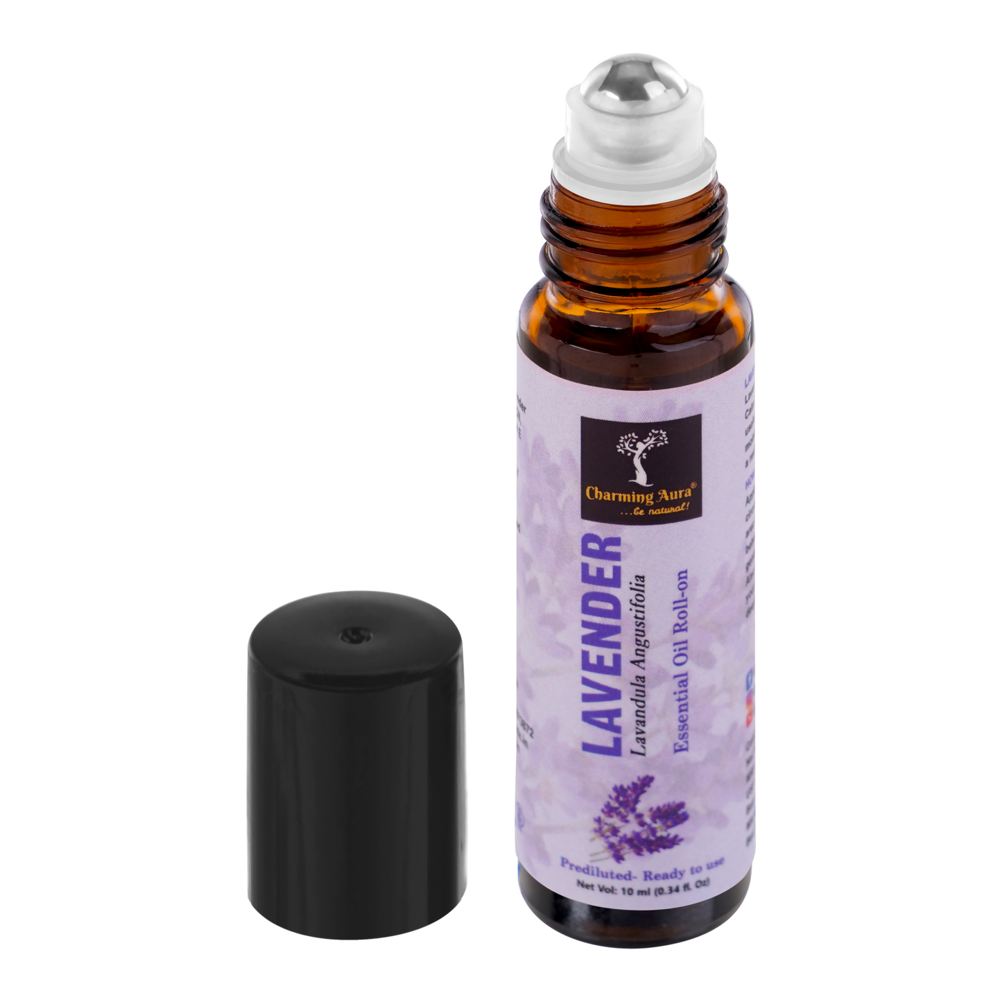 Lavender Essential Oil | Roll-On | Prediluted ready to use | Skin Care | Combats Negative Emotions | Stress Relief | Sound Sleep | 10ml |