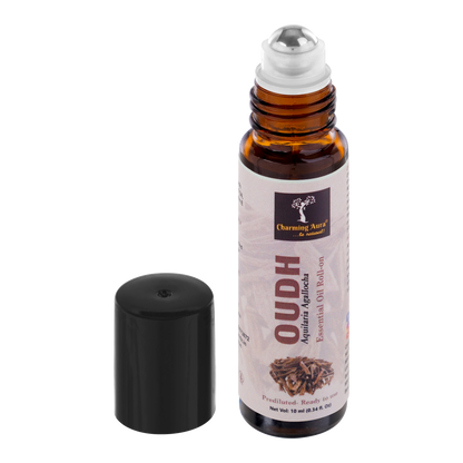 Oudh Essential Oil | Roll-On | Prediluted ready to use | Stress relief, Skin Care, Meditation, Yoga, Reiki healing, Enchanting Fragrance | 10ml |