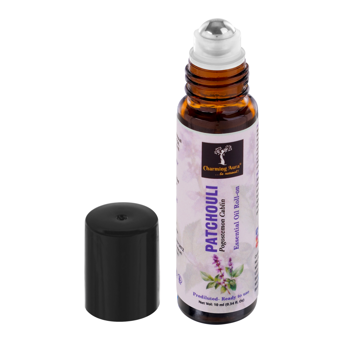 Patchouli Essential Oil | Roll-On | Prediluted ready to use | for Stress relief, Skin Care, Meditation, Yoga, Easy Breathing | 10ml |