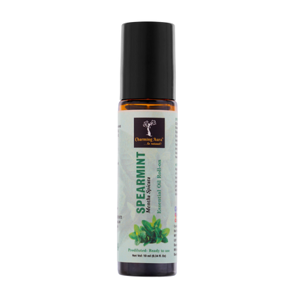 Spearmint Essential Oil | Roll-On | Prediluted ready to use | for Stress relief, Skin Care, Meditation, Yoga, Mood Freshener, Sleep Help | 10ml