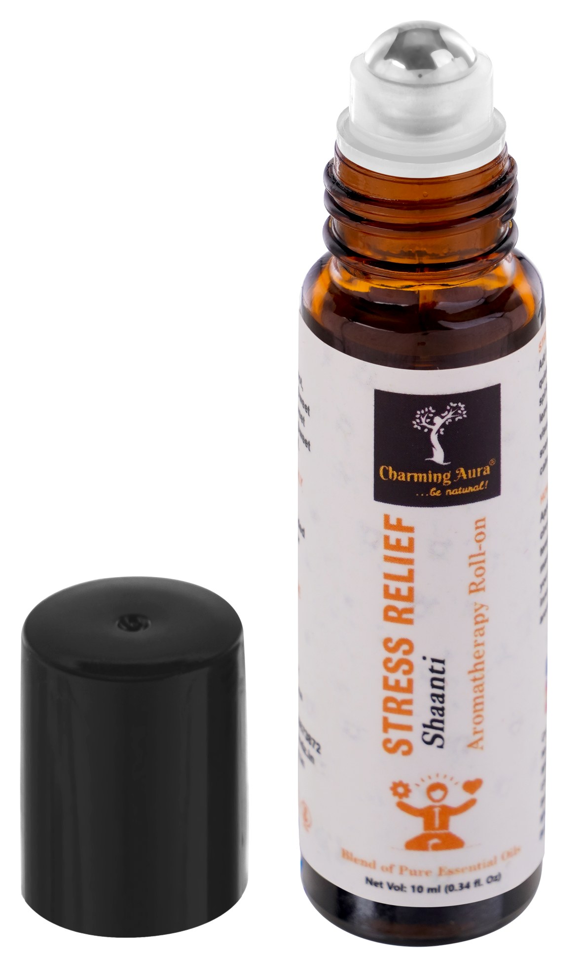 Stress Relief Essential Oil Roll-on | Blend of pure & natural Essential Oils | Relieves Stress & Creates sense of relaxation | 10ml | Crafted by certified Aromatherapists