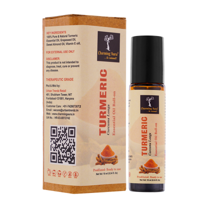 Turmeric Essential Oil | Roll-On | Prediluted ready to use | for Pain relief & Skin Care | Pure & Natural Therapeutic Grade | 10ml |