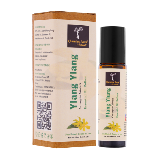 Ylang Ylang Essential Oil | Roll-On | Prediluted ready to use | for Skin Care, Meditation | Soothing Floral Fragrance | 10ml |