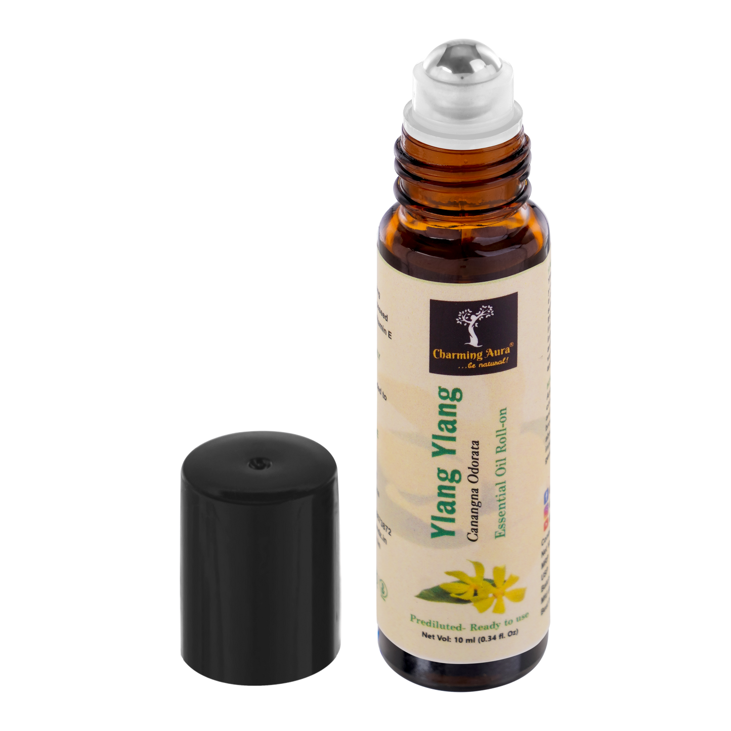 Ylang Ylang Essential Oil | Roll-On | Prediluted ready to use | for Skin Care, Meditation | Soothing Floral Fragrance | 10ml |