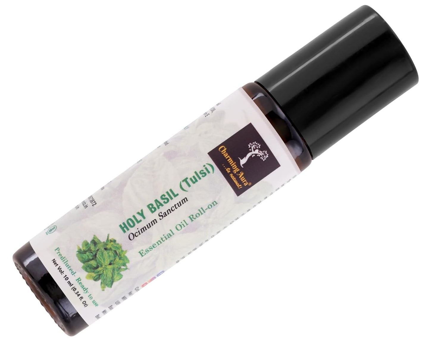 Holy Basil (Tulsi) Essential Oil | Roll-On | Prediluted ready to use | Pure & Natural Therapeutic Grade | Pain Relief | Relieves from Cold & Flu | 10ml |