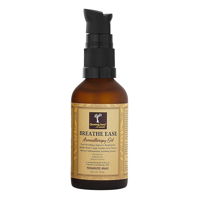 Breathe Ease Aromatherapy Massage Oil- Easy Breathing, Soothes Sore Throat, Improves Respiratory Health, Fights Bacteria & Germs, Reduces Inflammation - 50ml