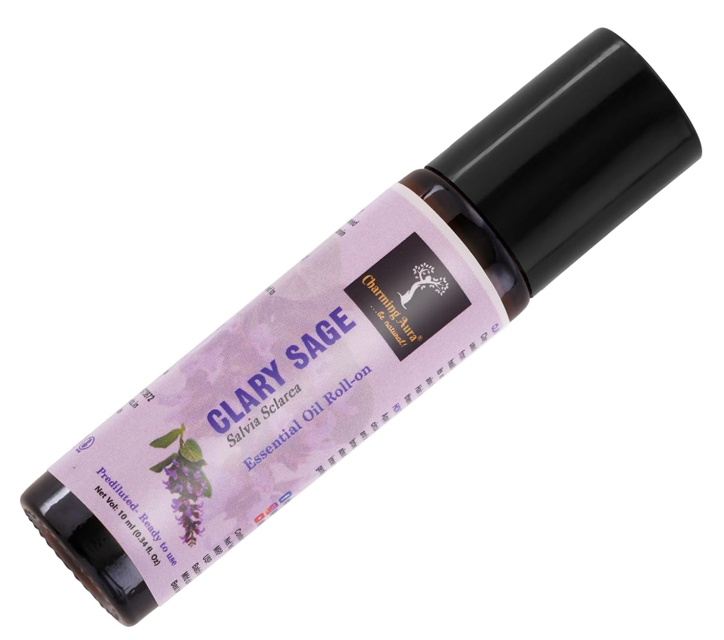 Clary Sage Essential Oil | Roll-on | for Skin Care, Yoga, Meditation, Refreshment, Reiki, Stress relief | 10ml | Prediluted- Ready to use |