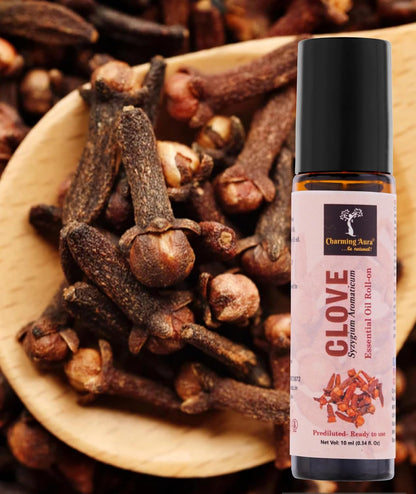 Clove Bud Essential Oil | Roll-On | for Pain Relief, Easy breathing, Stress Relief | Pure & Natural Therapeutic Grade | Prediluted Ready to use |10ml |