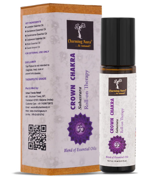 Crown Chakra (Sahasrara) Roll-on Therapy Oil- Blend of Pure & Natural Essential Oils, Enjoy a Feeling of Oneness - 10ml