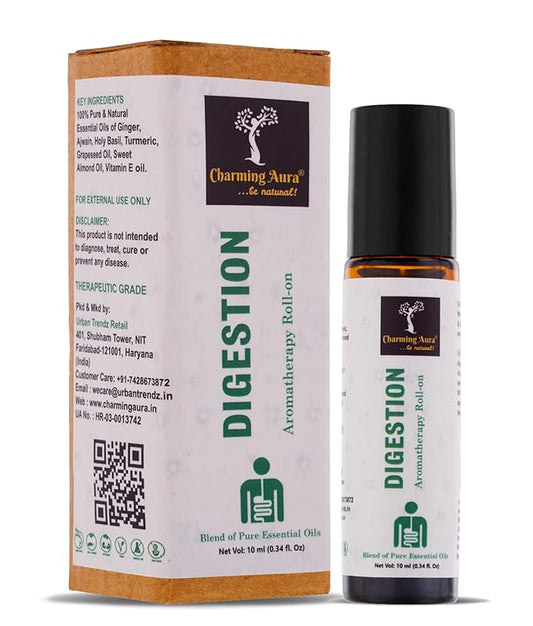 Digestion Essential Oil Blend | Works effectively on indigestion & bloating due to over eating and having gastric troubles | Ayurvedic | Roll-on |