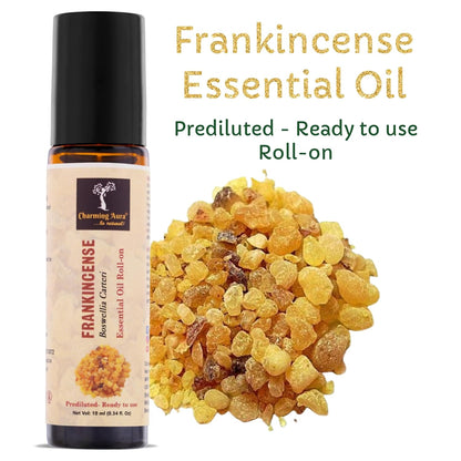 Frankincense Essential Oil | Roll-On | Prediluted ready to use | for stress relief, Skin Care, Meditation, Yoga, Reiki healing, Chakra Balancing | 10ml |