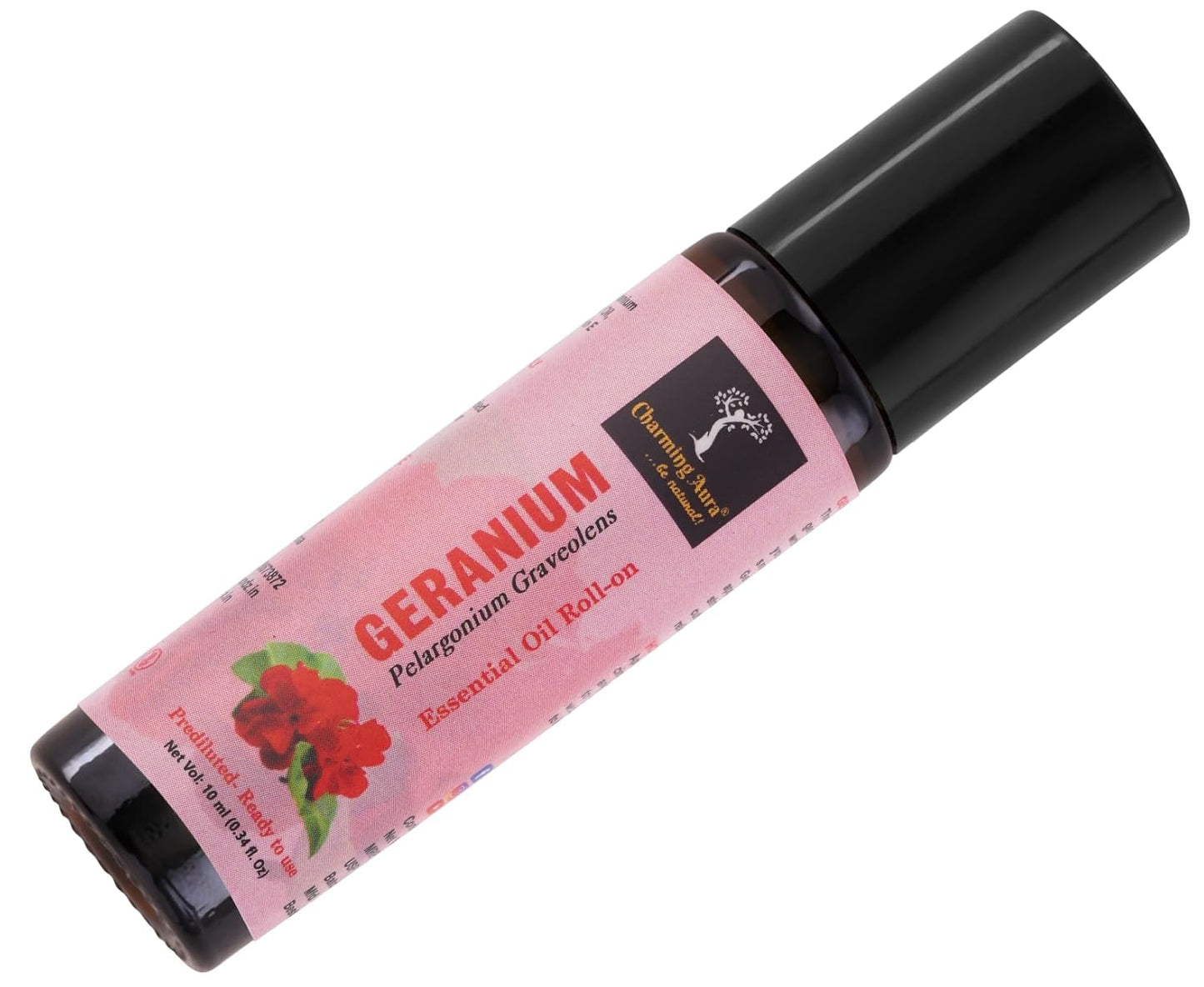 Geranium Essential Oil | Roll-On | Prediluted ready to use | for Pain relief, Stress relief, Skin Care | 10ml