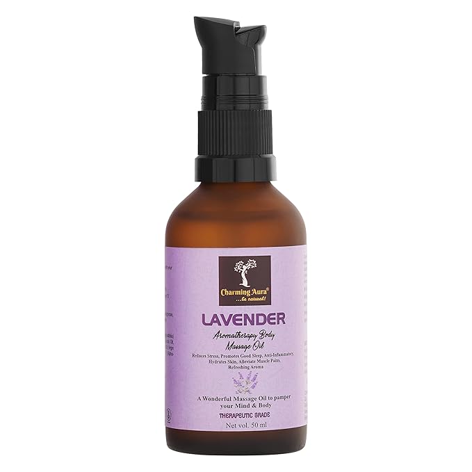 Lavender Aromatherapy Body Massage Oil- Moisturizing, Calming, Relaxing, Promotes well being, Balancing to mind & Body, Promotes good sleep - 50ml