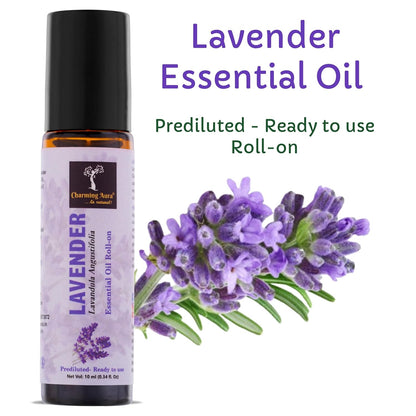 Lavender Essential Oil | Roll-On | Prediluted ready to use | Skin Care | Combats Negative Emotions | Stress Relief | Sound Sleep | 10ml |