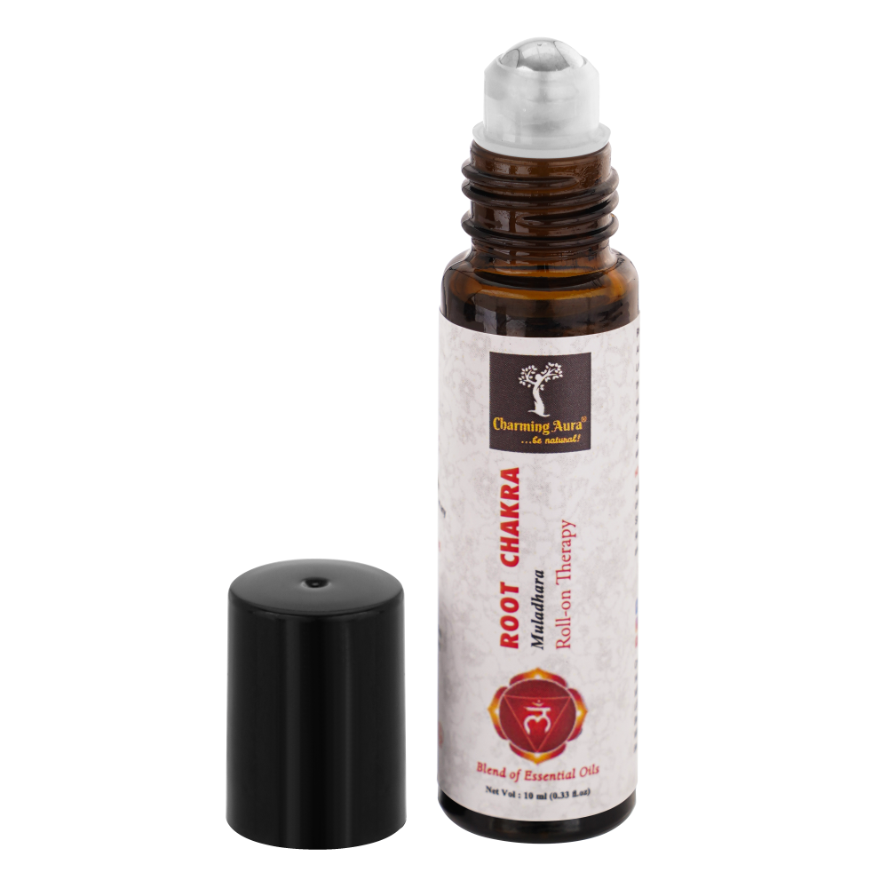 Root Chakra (Muladhara) Roll-on Therapy Oil | 10ml | Blend of pure & natural essential oils | Feel Grounded, Secure & Safe | Natural & Safe |