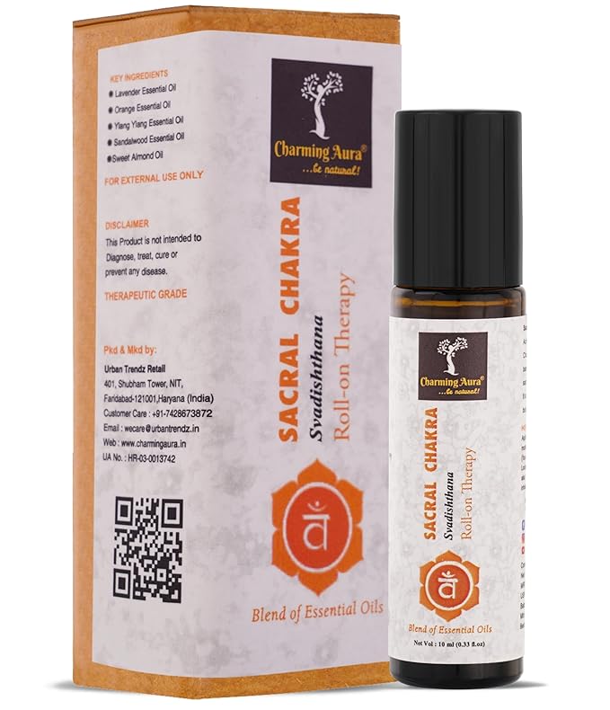 Sacral Chakra (Svadishthana) Roll-on Therapy Oil (10ml) - Blend of pure & natural essential oils - Let your Creativity & Abundance Flow