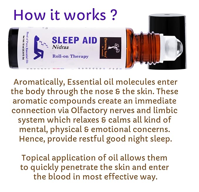 Deep Sleep Aid Roll-on | Insomnia Relief, Stress Relief, Relaxing | Blend of 100% pure and natural essential oils | Easy To Use Roll On