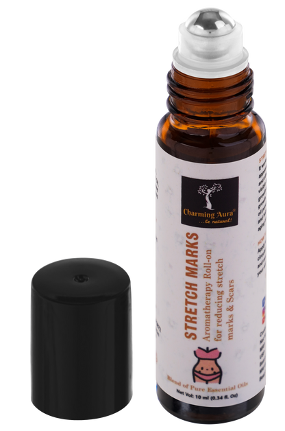 Stretch Marks Oil | Roll-on | Blend of pure essential oils, helps to reduce appearance of stretch Marks due to pregnancy, sports, weight fluctuation, Wrinkles |