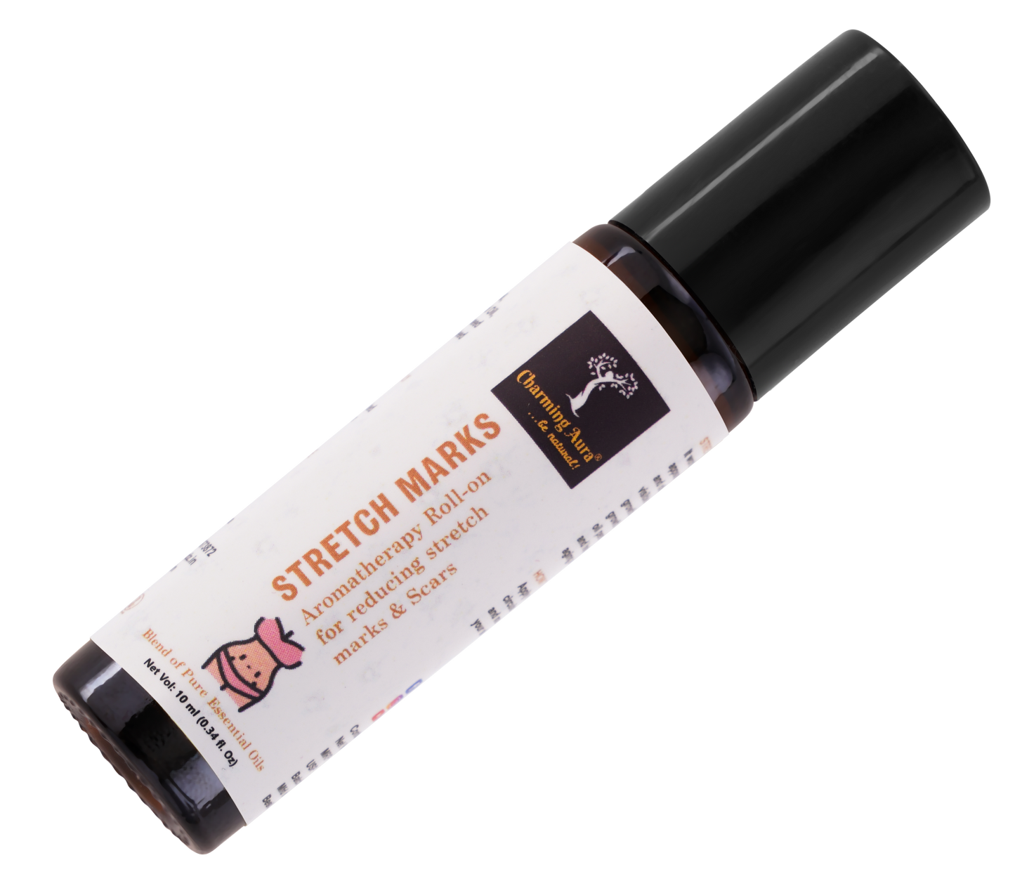 Stretch Marks Oil | Roll-on | Blend of pure essential oils, helps to reduce appearance of stretch Marks due to pregnancy, sports, weight fluctuation, Wrinkles |