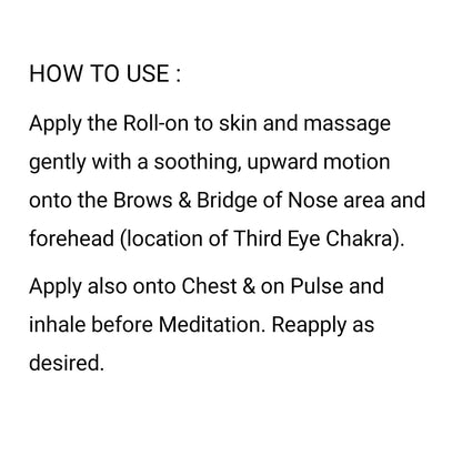 Third Eye Chakra (Aagya Chakra-Ajna) Roll-on Therapy Oil- Blend of Pure & Natural Essential Oils, Foster Mindfulness & Intuitions- 10ml