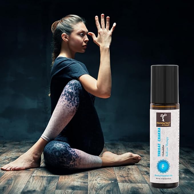 Throat Chakra (Vishuddha) Roll-on Therapy Oil- Blend of Pure & Natural Essential Oils, Express your Authentic Voice- 10ml